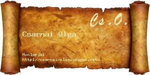 Csarnai Olga névjegykártya