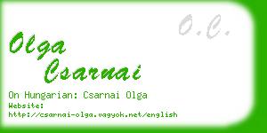 olga csarnai business card